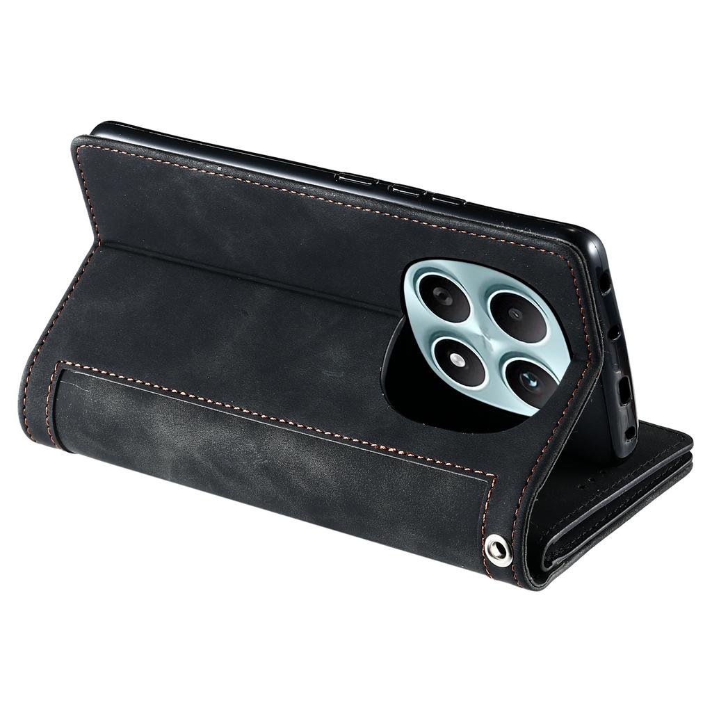 Dla Xiaomi Redmi Note 15 4G (Światowy) Etui 9 przegródek Portfel na zamek błyskawiczny Pokrowiec na telefon ze skóry PU z paskiem na nadgarstek