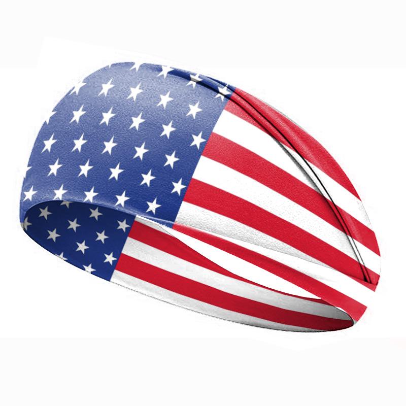 American Flag Independence Day Headband Sporty Elastic Headband, Women's Fashionable Crisscross Wide Headband Hair Accessory