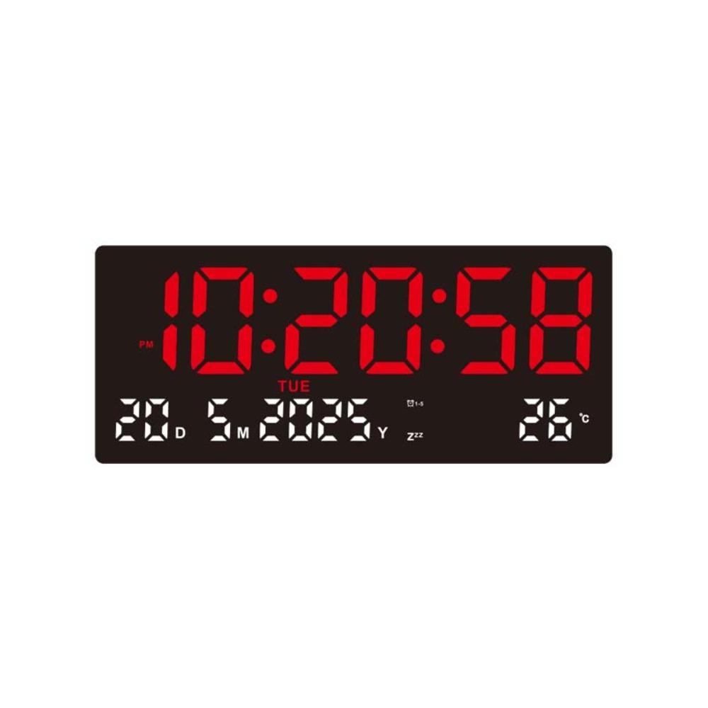 Time/Date/Week/Temp Display Digital Wall Clock 12/24H Electronic Table Clock  Living Room