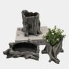 Artificial Driftwood Succulents Planter Rustics Cactus Flower Pots for Small Plant Flower Arrange Tree Stumps Sculpture