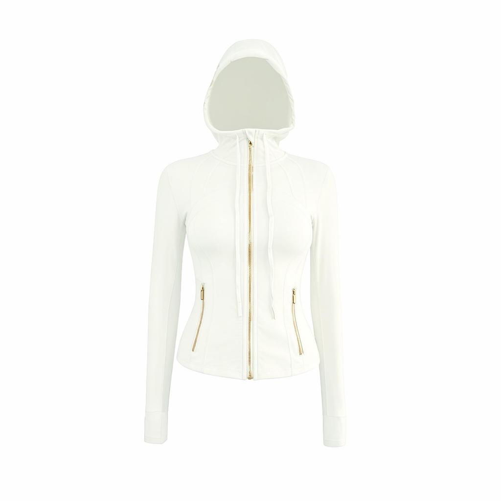 Women's High-Elastic Hooded Yoga Suit: Spring & Autumn Running Top and Professional Sports Jacket