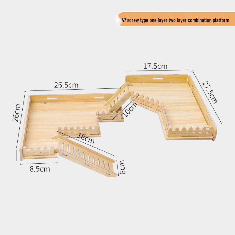 Two-Story Luxury Hamster Villa with Wood Partition, Stairs, and Platform