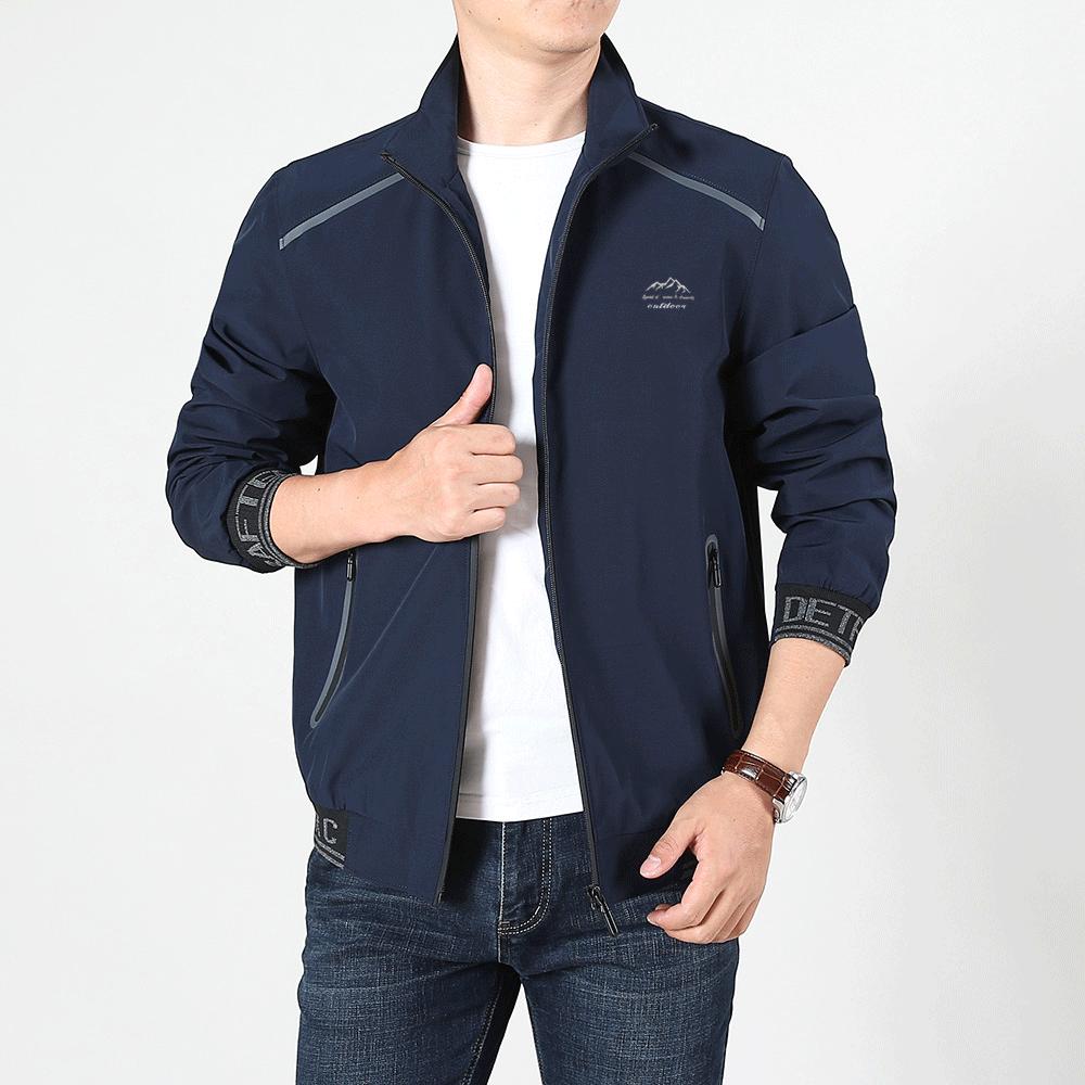 Spring and Autumn New Outdoor Sports Fleece Thickened Thermal Jacket Jacket Men's Youth Large Size Stand-up Collar Casual Clothing