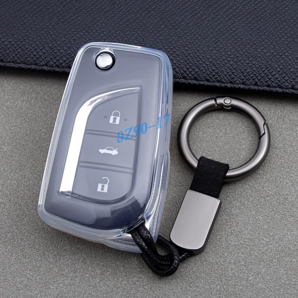 Transparent Tpu Car Smart Key Cover Case For Toyota Chr Corolla Hatchback Sedan Rav4 Camry Le Hilux Clear
