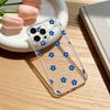 Blue Minimalist Print Phone Case For iPhone 17 16 15 14 13 12 11 Mini Pro Max Plus Transparent Cover