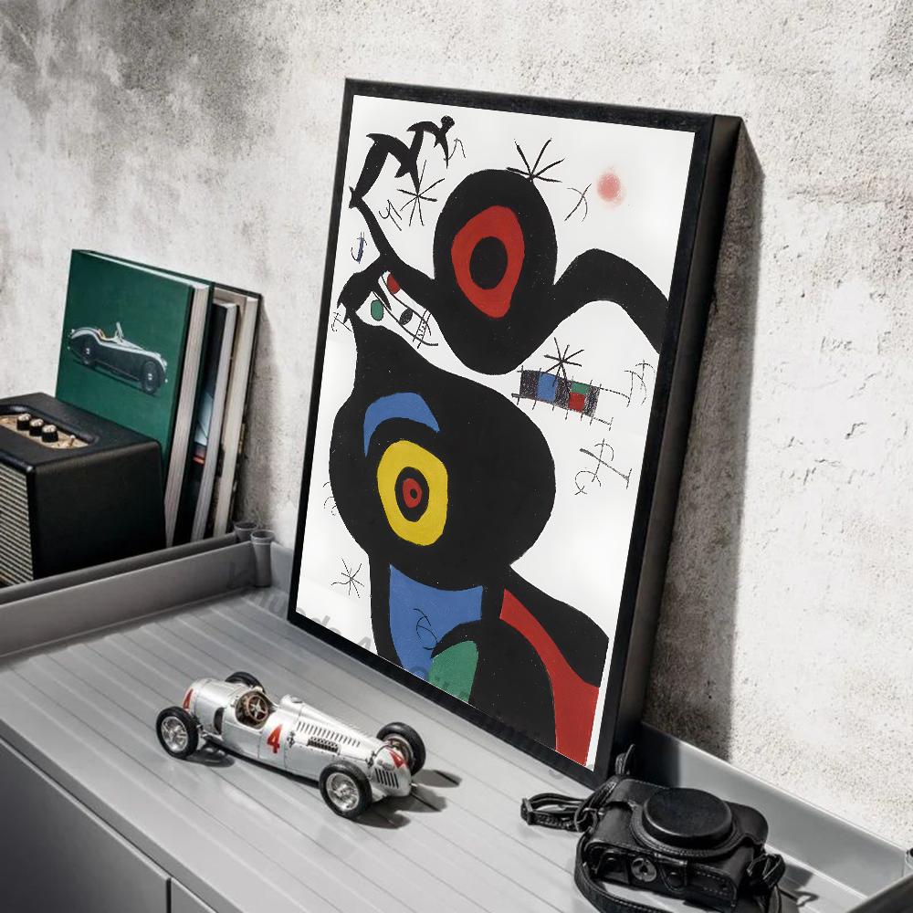 1 stück Moderne Joan Miro Surrealismus Kunst Poster Aufkleber Kunst Wandmalereien Decor Game Room Decor Geschenke Kawaii HD Malerei Katze Autos