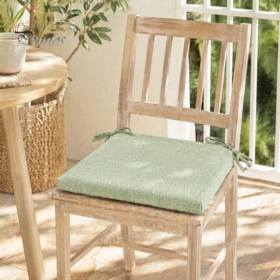 Natural Texture Seat Cushion Office Chair with Ties, Ultra Soft Square Cushion, 15.75"x15.75" for Breathable Washable Pad Dining Chair, Home