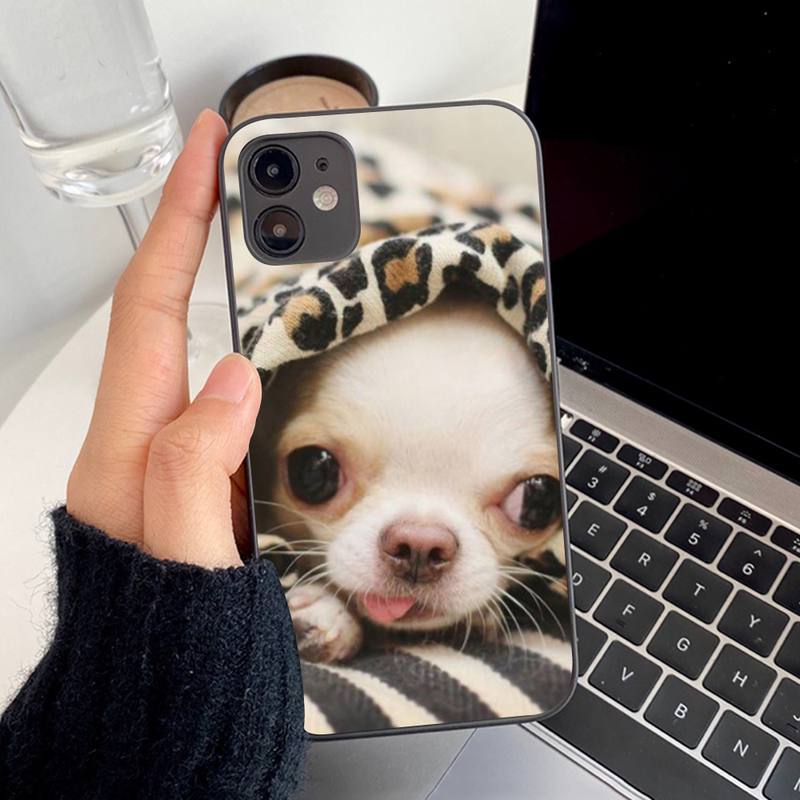 Cute Pet Chihuahua Dog Phone Case for iphone 13 8 7 6S Plus X 5S SE 2020 XR 11 12 mini pro XS MAX