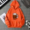 Hoodie Clinking Beer Mugs Print Lively Social and Festive Free Style Y2k Graphic Soft Fabric for Celebration-Themed Casual Looks
