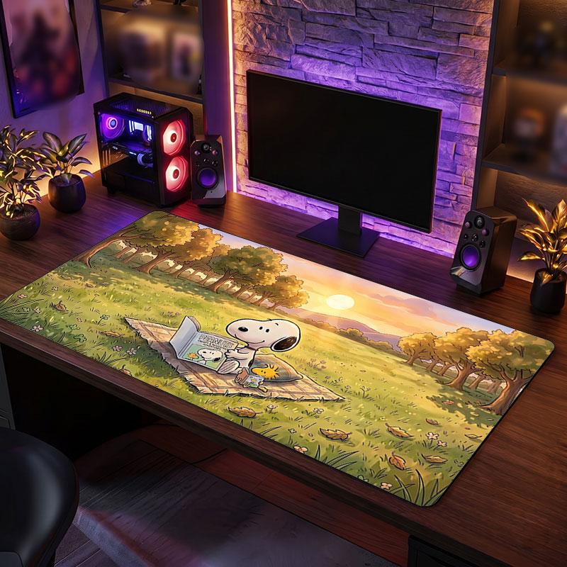Big Mouse PadSnoopy Peanuts Extended Soft Desk Mat Gaming Office Computer Table Decor Mat