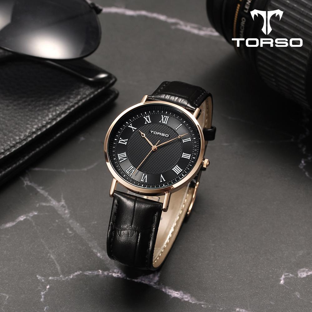 Toleuso T107L-Rbbk Classico Quartz Couple Watch Men'S & Women'S Leather Watch