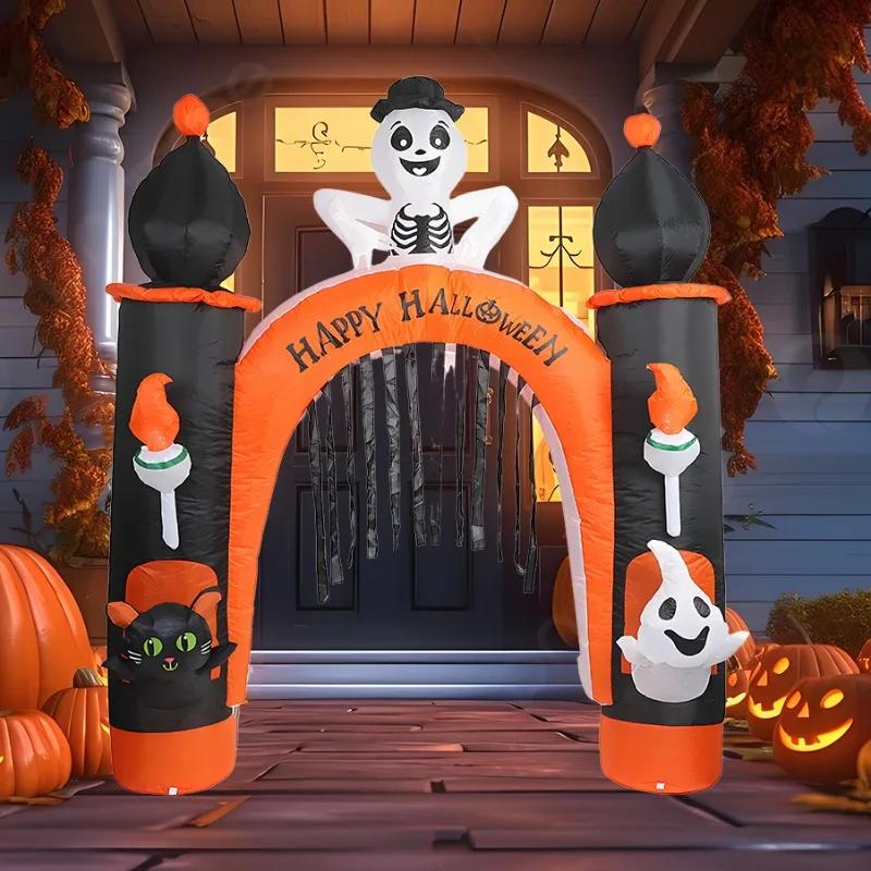 8FT Outdoor Inflatable Toys Halloween Model Arch Decorations Indoor Prop Built-in LED Light Home Outdoor Garden Party Decor