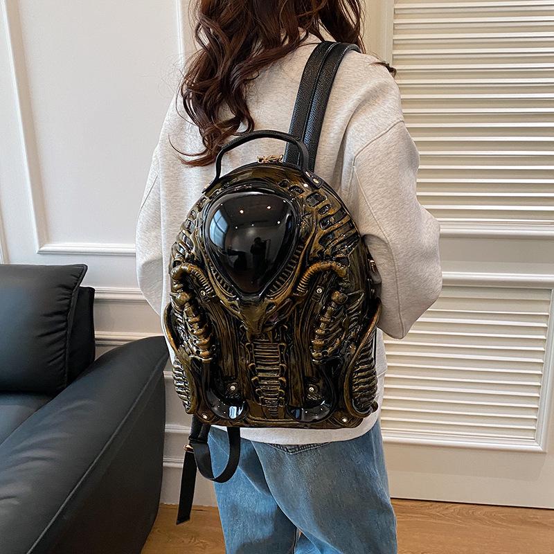 2025 Punk-Style Acrylic Backpack: European Fashion, Large Capacity, Unique Design for Women