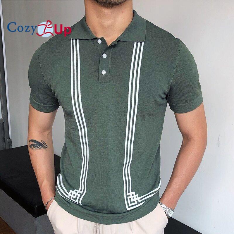 Cozy Up Men's Casual Knit Polo Shirt Knitted Button Down Shirt