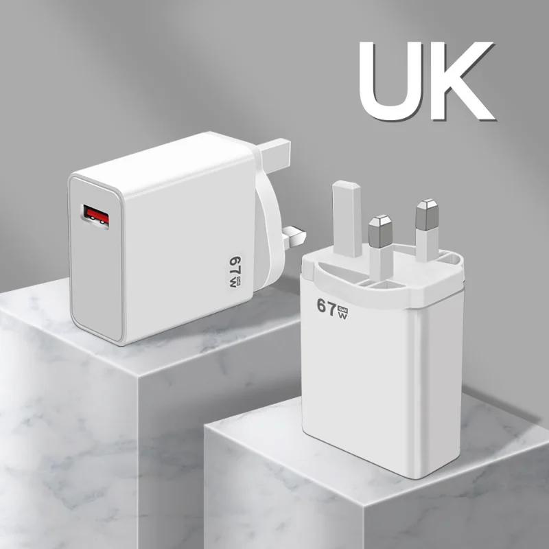 Xiaomi 67W Fast Charging Charger EU/US/UK USB Adapter Standard Charge Head Type-C Mobile Phone Type C Cable for Xiaomi Power Adapter