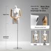 Luxury Full-Body Female Mannequin Display Stand: Fabric-Wrapped, Solid Wood
