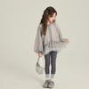 Spring Korean Style Girls' Coat With Tulle Hem, Cute Bubble Top Outerwear For Kids
