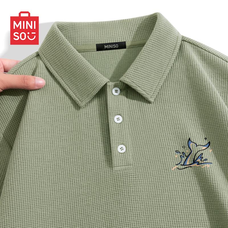 MINISO Men s Waffle Knit Polo Shirt XL