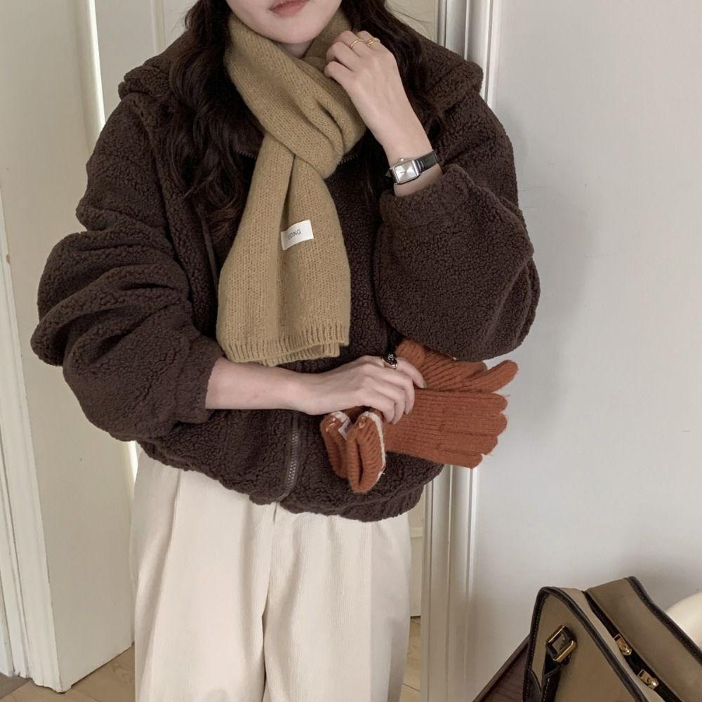 Cashmere Shawl Wool Scarf Letter Warm Scarf Classic Knitted Scarf  Male