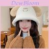 Small Dog Ears Plush Fisherman Hat For Women Winter Warm Cozy Student Fashion Cap