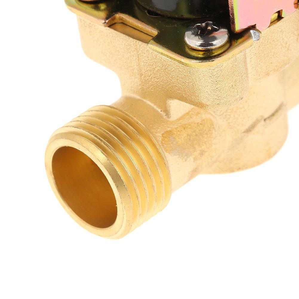 Electric Solenoid Valve, 1/2" DC 12V Normally Closed Brass Electric Solenoid Valve for Water Control