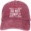 Do Not Comply Slogan Washed Denim Baseball Cap Adjustable Casual Outdoor Visor