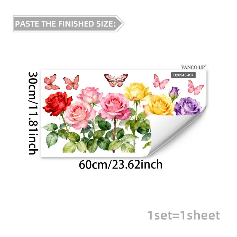 3D Tulip Flower Window Stickers Static Cling Waterproof Floral Decal Windows Decor For Home Bedroom Bathroom Glass Decoration
