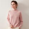Women's Korean Style Cashmere Sweater: Half-High Collar, Solid Color, Short Raglan Sleeve, Perfect for Autumn and Winter