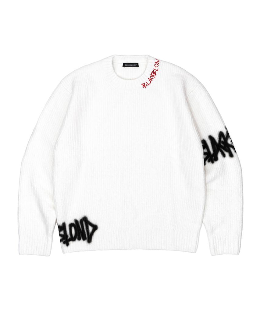 BLACKBLOND Bibbidi Disorder Graffiti Logo Sweater (White)
