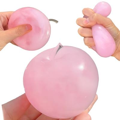 Quetschbarer Apfel Stressball Klar Maltose Fidget Spielzeug Nicht-Hüpfball ADHS Sensorisches Spielzeug Anti-Stress Spielzeug für Kinder Handübung