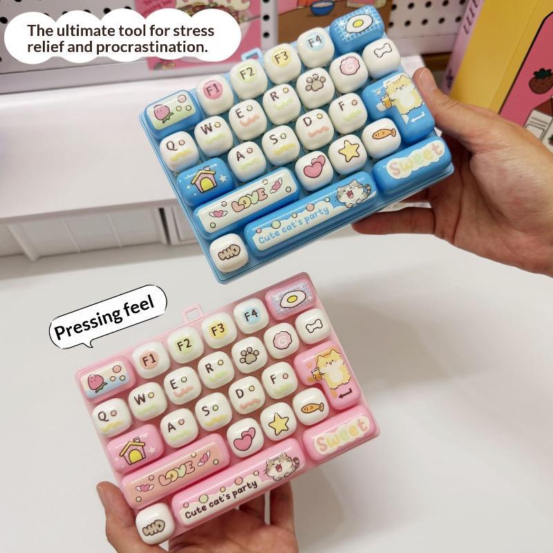 1Pcscute Cute 26 Key Stress Reducing Keyboard Creative Mechanical Healing Tool Popular Pendant Small Gift Accessories