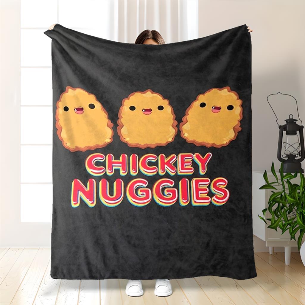 

Flannel blanket - A versatile shawl suitable for all seasons, used for home decoration, featuring lively chicken block pattern 75x90cm