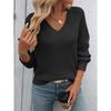 Damen Herbst/Winter Cut-out V-Ausschnitt Langarm Modischer Pullover