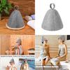 Adults And Kid Grey Felt Sauna Hat Absorbent Dry Hair Cap For Home Spa