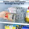 1pc Refrigerator Organizer Bins Soda Can Dispenser Beverage Holder Clear Plastic Canned Storage Rack Pull-Out Type Storage Shelf