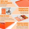 Heat Resistant Silicone Grill Tool Holder Mat with Side Shelf Drip Pad for Blackstone BBQ Utensils Kitchen Countertop
