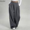 Pantaloni Larghi Casual Monocolore da Donna per il Lavoro
