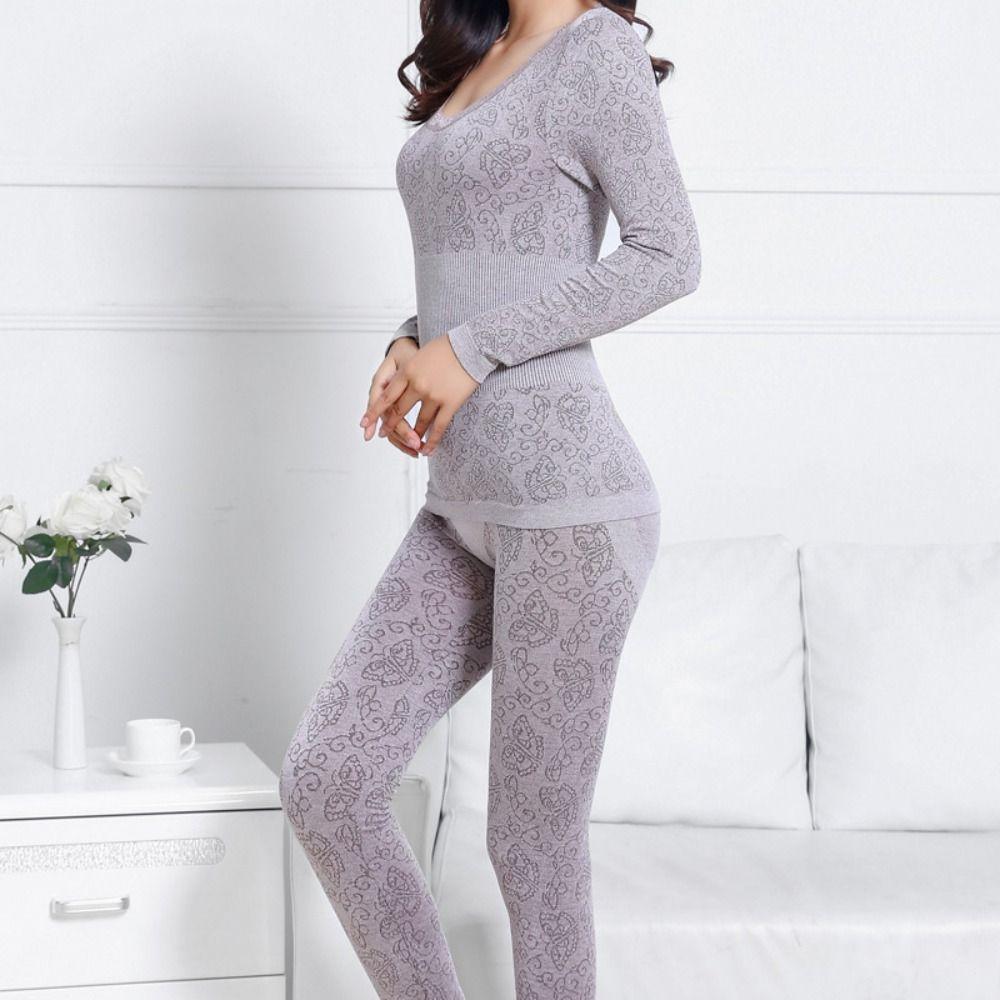 

Футболка с круглым вырезом в корейском стиле, ночное белье, эластичное нижнее белье, комплект длинных кальсон, женское термобелье