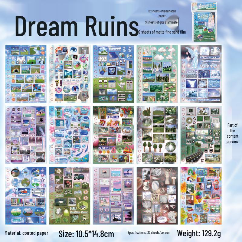 Dream Core Style Collage Sticker Book for Journals, Phone Cases, and Decor