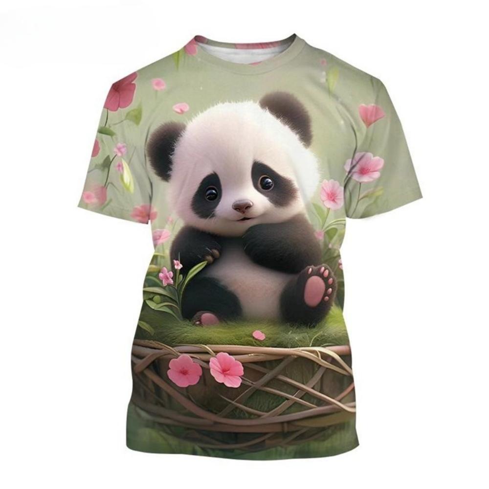 Kinderkleidung 3D-Druck Niedliche und Lustige Tiere Kurzarm Grafik-T-Shirts Jungen Mädchen Rundhals Oberteile T-Shirt Kinderkleidung