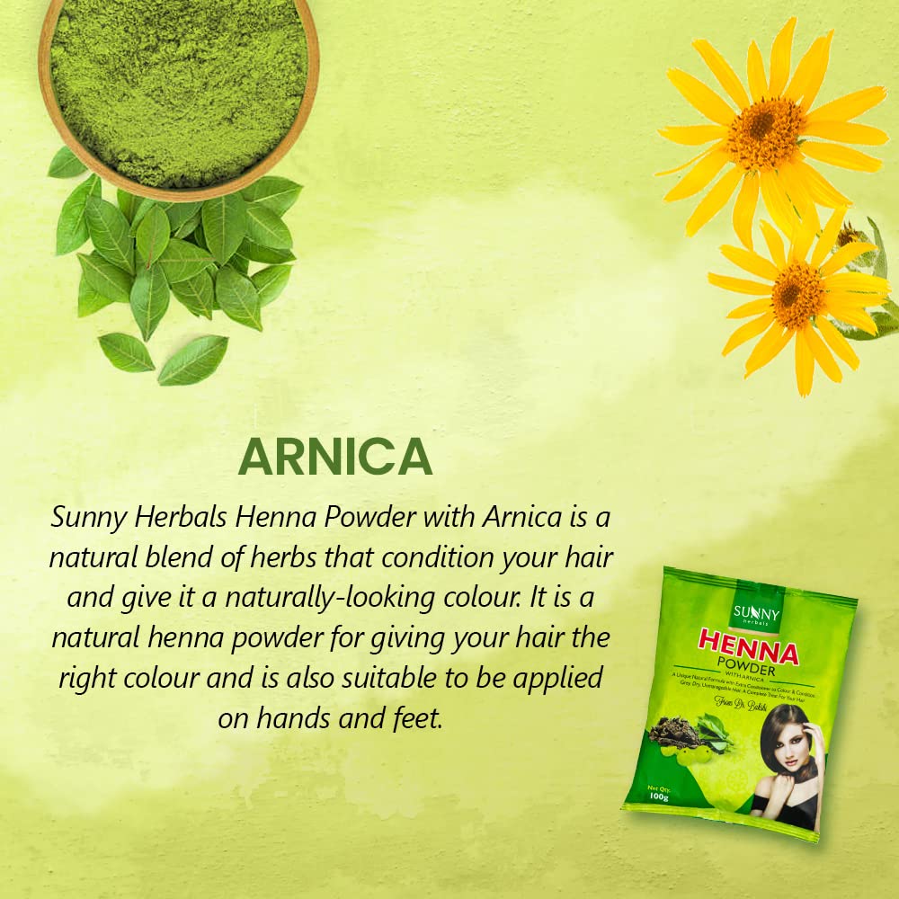 Sunny Henna Powder With Arnica, Bhringraj & Natural Hair Conditioner 100 Gm Pack of 2 For Women & Men