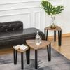 Nest of Tables, Coffee Table Set of 3, Triangle Nesting Tables with Metal Legs, Industrial End Side Table for Living Room, Walnut Wood Grain