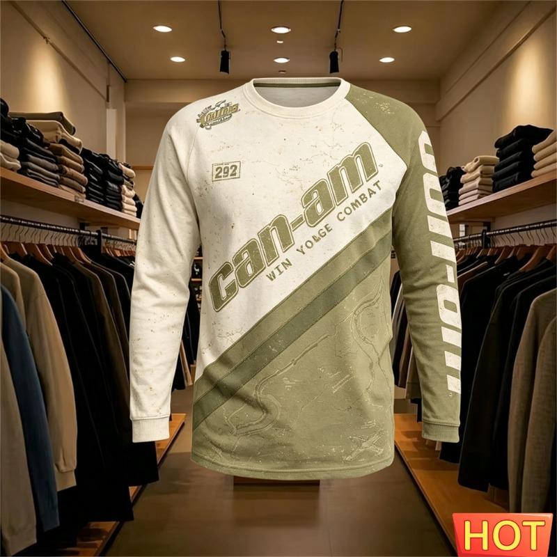 Motorcycle Racing Long Sleeve Round Neck T-shirt for Men and Women Fashion Can Am Team Long Sleeve T-shirt Sports Men's Clothing