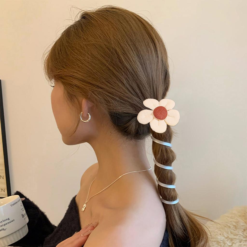 4/8pcs Flower Telephone Wire Line Elasticity Rubber Band Elastic Floral Hair Rope For Kid Scrunchies Headbands Headwear