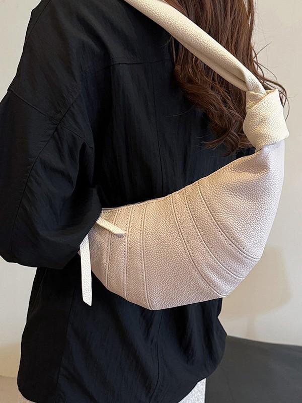 Women's Genuine Leather French Croissant Crossbody Bag – Versatile and High-End Design