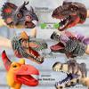 Dinosaur Hand Puppet Gloves - Soft Rubber Triceratops & T. Rex Simulation Toys for Kids