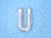 Balon Foliowy Litera "U" Srebrny 35 Cm