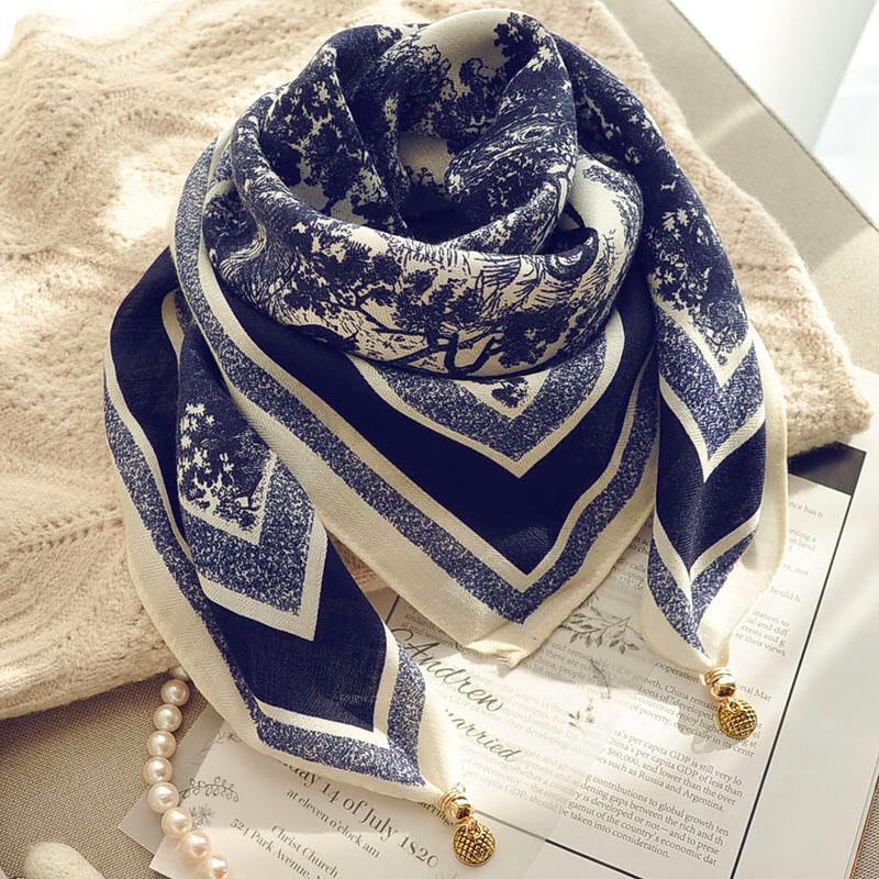 Windproof new warm magnetic buckle silk scarf women's scarf cold-proof autumn and winter versatile neck protection scarf scarf square scarf