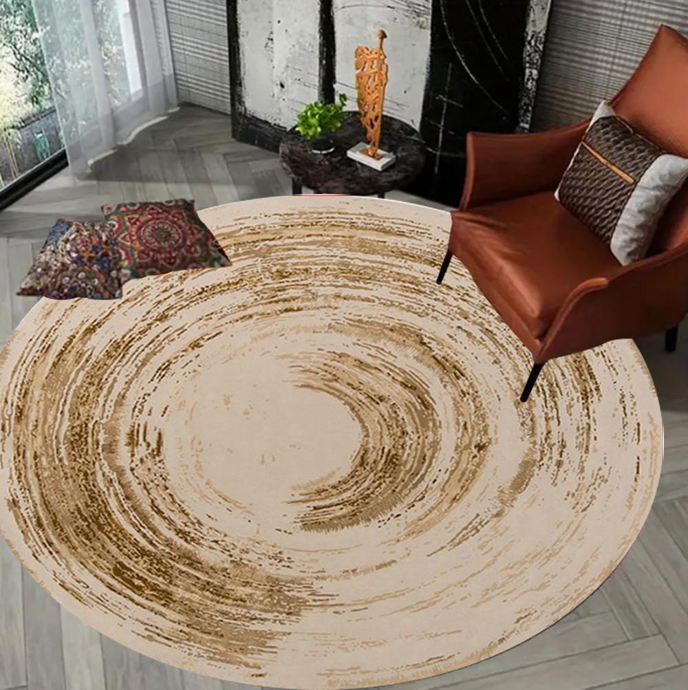 

Black and White Minimalist Modern Sun Pattern Round Area Rug for Livingroom Bedroom Dining Ultra Soft Shag Boho Circular Carpet 80X80CM