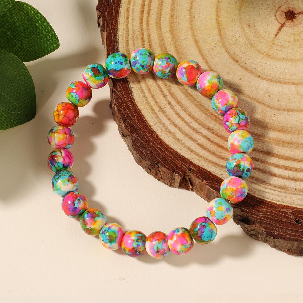 Jewelry Bracelet, Bohemian European and American Bracelet, Bracelet, Rainbow Rain Stone Bracelet, Bracelet.
